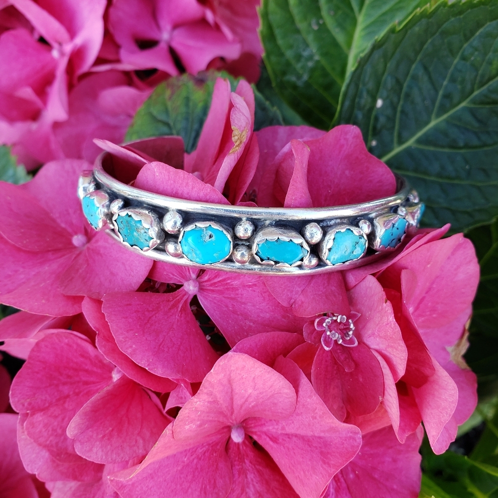 Navajo Sterling Turquoise Vintage Cuff
